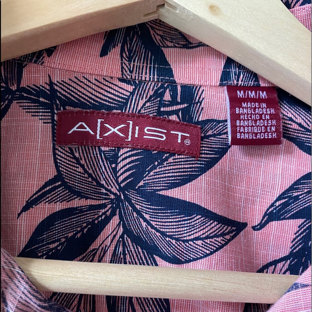 AXIST Men’s Short Sleeve Classic Shirt Tropical 🌴 Cotton ALSU00789 - Picture 3 of 4